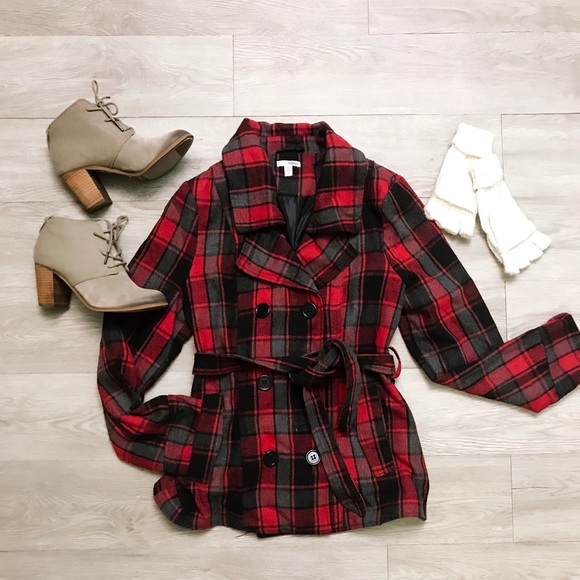 BONGO Jackets & Blazers - 🆕 Red Flannel Buttoned Up Winter Jacket